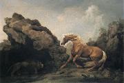 George Stubbs Horse Frightened by a lion oil on canvas